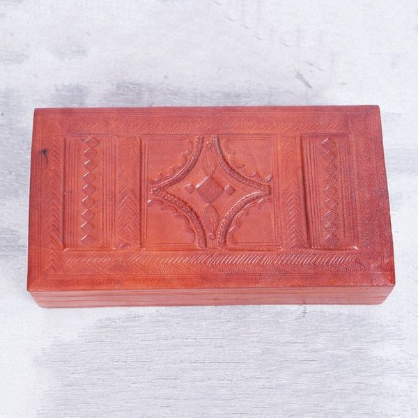Alternate image for Traditional Handcrafted Leather and Sese Wood Jewelry Box New Grandeur