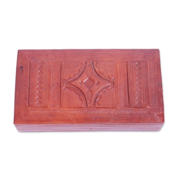 Alternate image for Traditional Handcrafted Leather and Sese Wood Jewelry Box New Grandeur