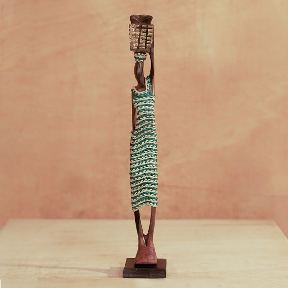 Artisan Crafted Ebony Wood Sculpture 'Obaapa III'