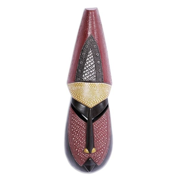 Alternate image for Handmade Original Tall African Wood Mask from Ghana Vim Lady III