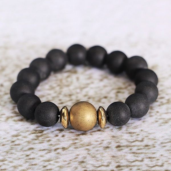 Alternate image for Eco-Friendly Recycled Glass Beaded Stretch Pendant Bracelet Galaxy Chic
