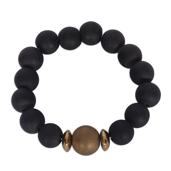Alternate image for Eco-Friendly Recycled Glass Beaded Stretch Pendant Bracelet Galaxy Chic