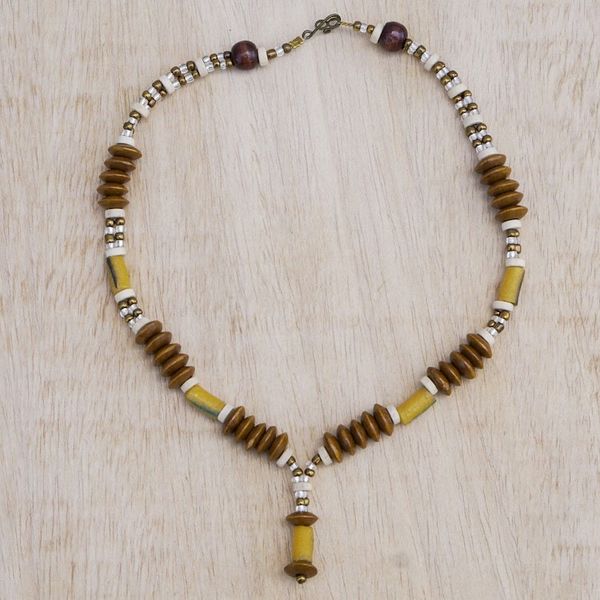 Alternate image for Handmade Eco-Friendly Recycled Glass Bead Pendant Necklace Mawusi