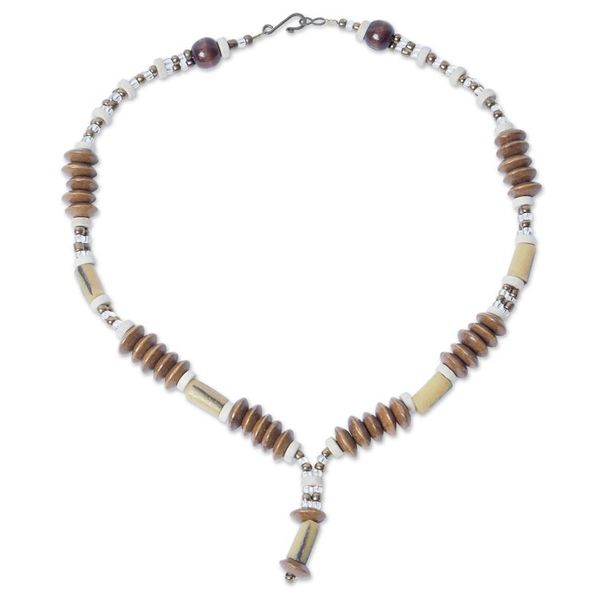 Alternate image for Handmade Eco-Friendly Recycled Glass Bead Pendant Necklace Mawusi