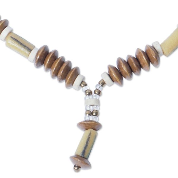 Alternate image for Handmade Eco-Friendly Recycled Glass Bead Pendant Necklace Mawusi