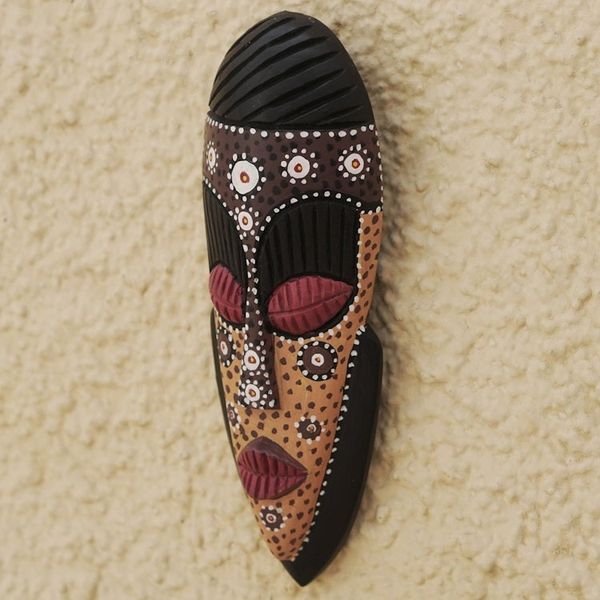 Alternate image for Sese Wood African Wall Mask with Floral Motif Young and Free