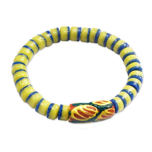 Alternate image for Stretch Bracelet with Recycled Glass Beads Handmade in Ghana Yram