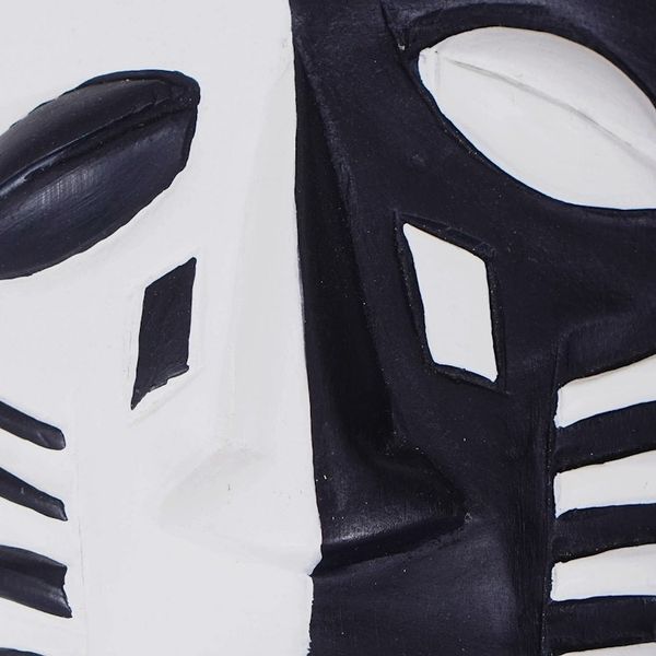 Alternate image for Heart-Shaped Hand-Painted African Wood Mask on Steel Stand Love Essence