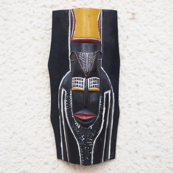Alternate image for Traditional African Sese Wood Mask with Aluminum Accents Ethiopian Spirit
