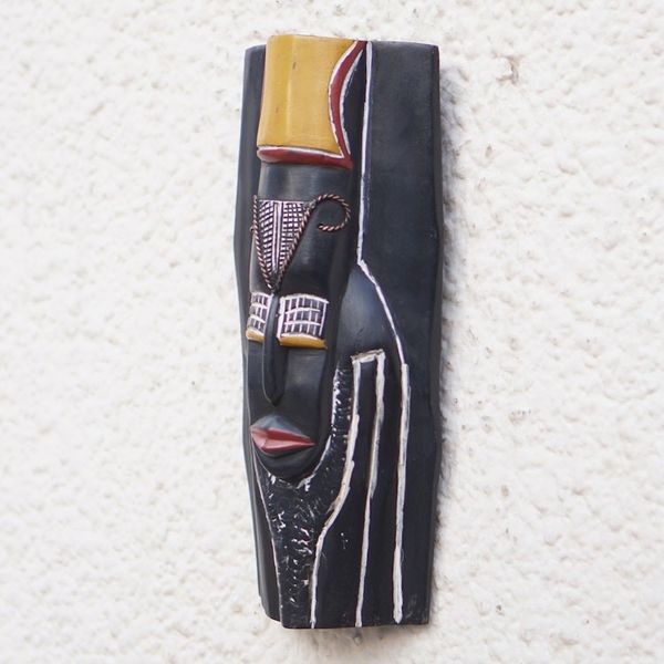 Alternate image for Traditional African Sese Wood Mask with Aluminum Accents Ethiopian Spirit