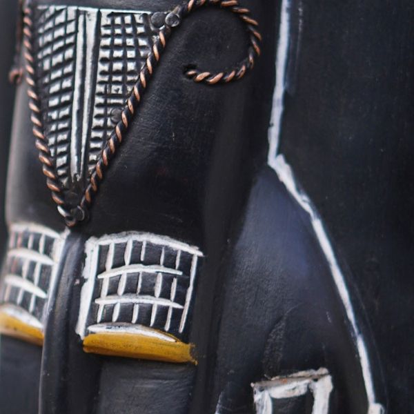 Alternate image for Traditional African Sese Wood Mask with Aluminum Accents Ethiopian Spirit