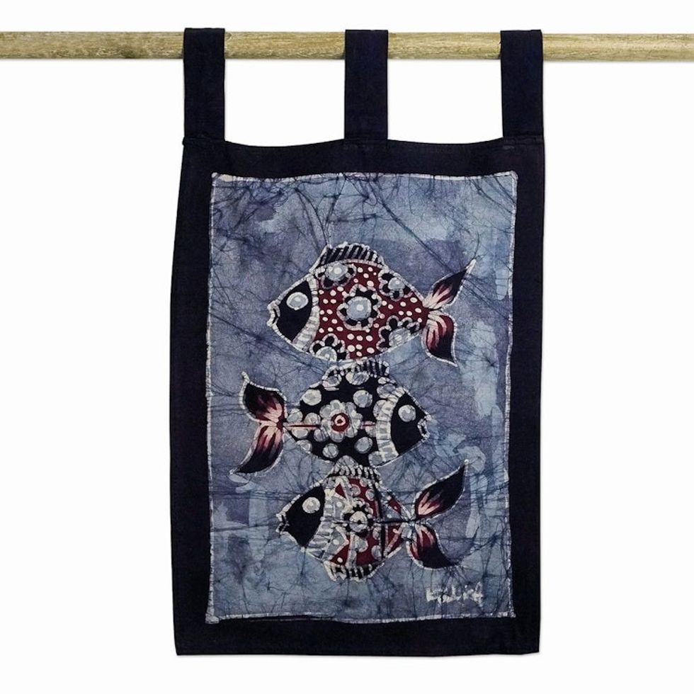 Batik Wall Hanging from Africa 'Three Sisters'