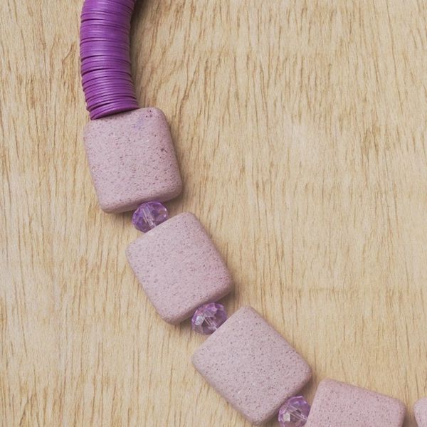 Alternate image for Eco-Friendly Beaded Purple Necklace Purple Aseda
