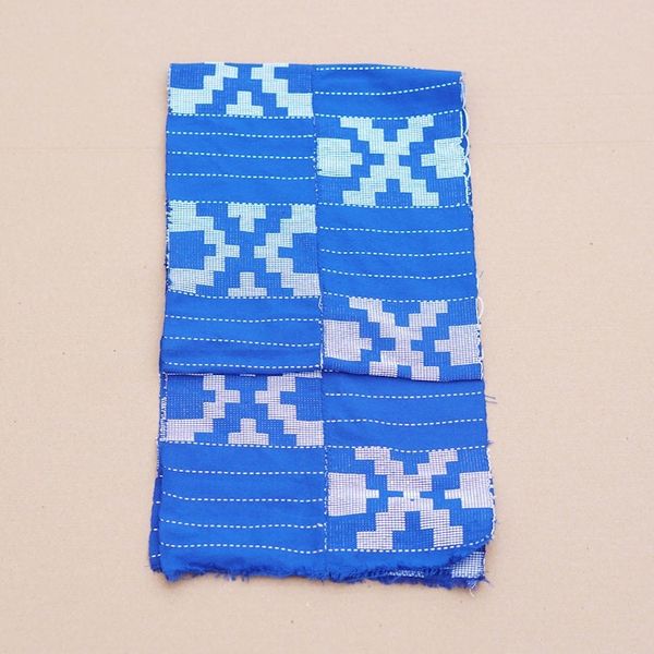 Alternate image for Handloomed Geometric Cotton Scarf in Sapphire Sapphire Signals