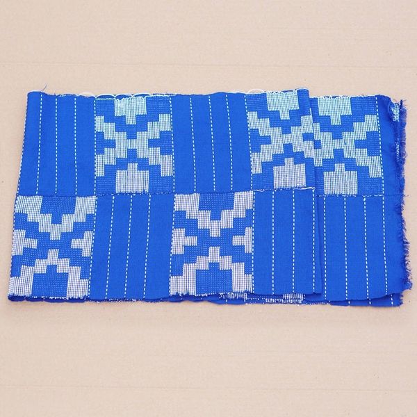 Alternate image for Handloomed Geometric Cotton Scarf in Sapphire Sapphire Signals