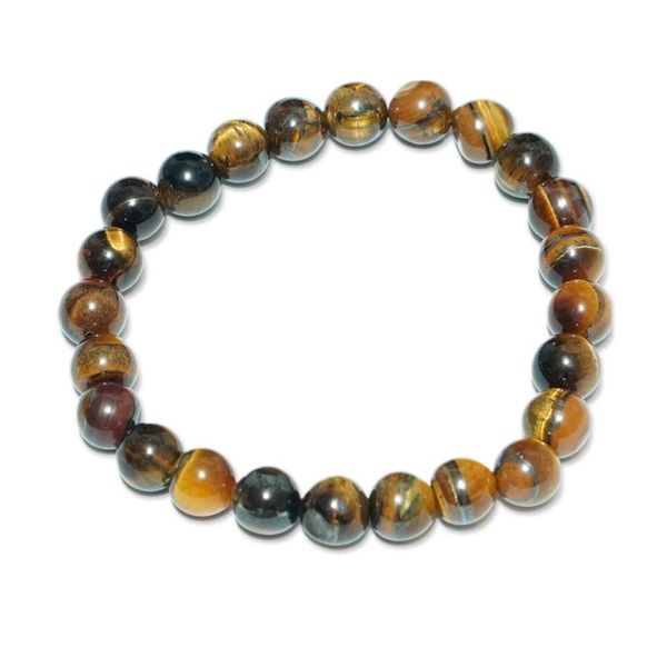 Alternate image for Handcrafted Tigers Eye Beaded Stretch Bracelet from Ghana Golden Light