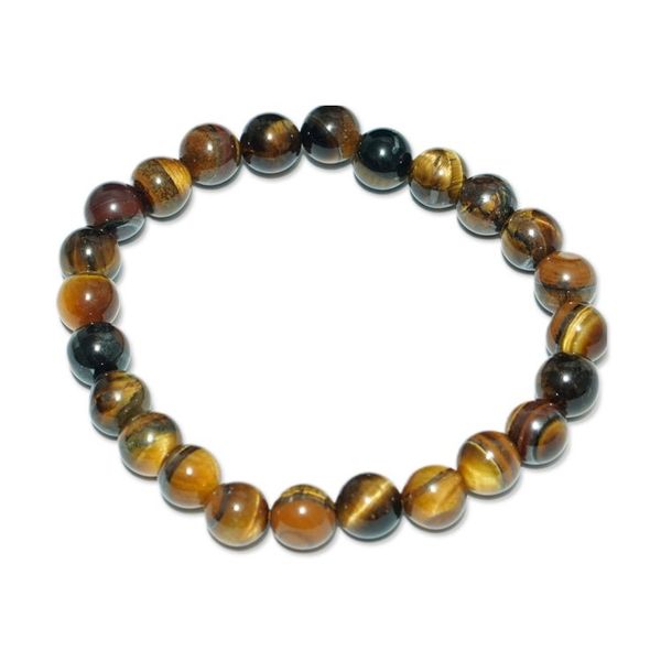 Alternate image for Handcrafted Tigers Eye Beaded Stretch Bracelet from Ghana Golden Light