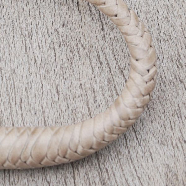 Alternate image for Handcrafted Braided Leather Bracelet in Ivory Ivory Grace