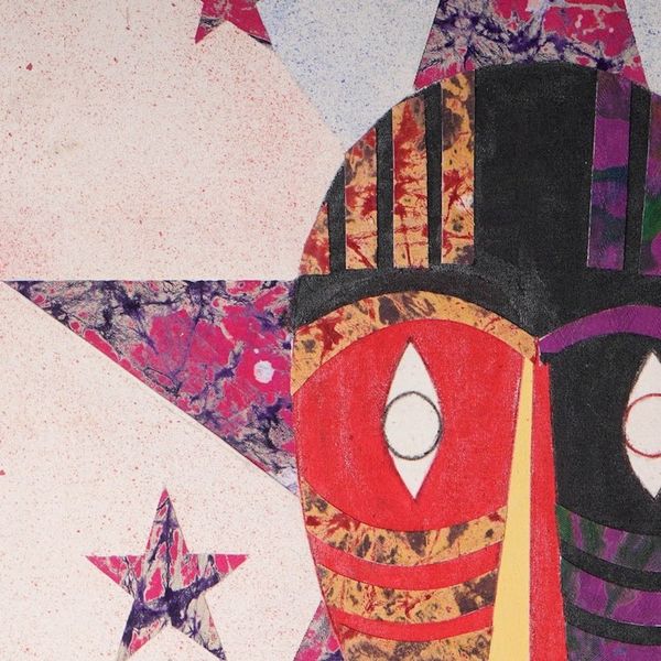 Alternate image for Traditional Cotton Batik Wall Art in Pink and Purple Hues Saturday Born