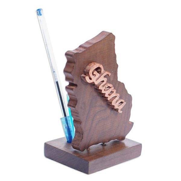 Alternate image for Handcrafted Polished Ebony Wood Sculpture of Ghanas Map Beloved Ghana