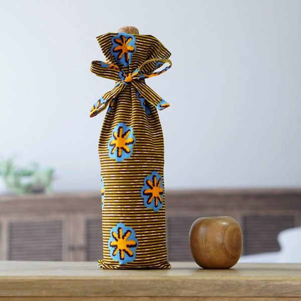 Alternate image for Colorful Handmade 100 Cotton Wine Bottle Cover from Ghana Cheerful Toast