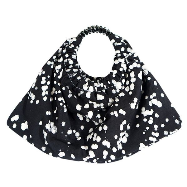 Alternate image for Handmade Batik Cotton Hobo Bag with Elegant Splatter Motifs Sophisticated Nuse