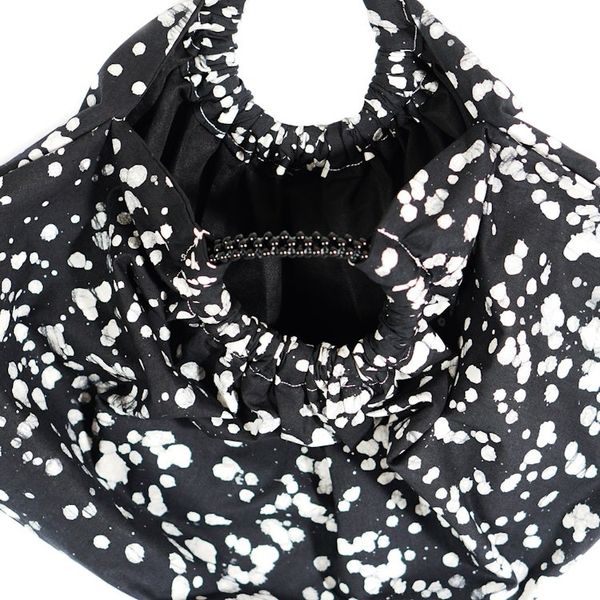 Alternate image for Handmade Batik Cotton Hobo Bag with Elegant Splatter Motifs Sophisticated Nuse