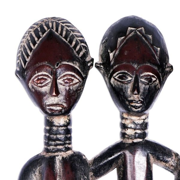 Alternate image for Hand Carved Sese Wood Comb-Shaped Wall Accent from Ghana Triumvirate Comb