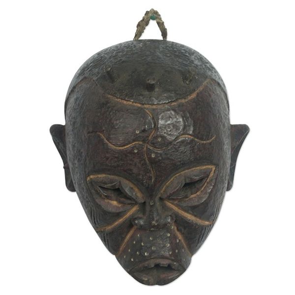 Alternate image for Hand Carved Sese Wood Mask from Ghana Ibibio People