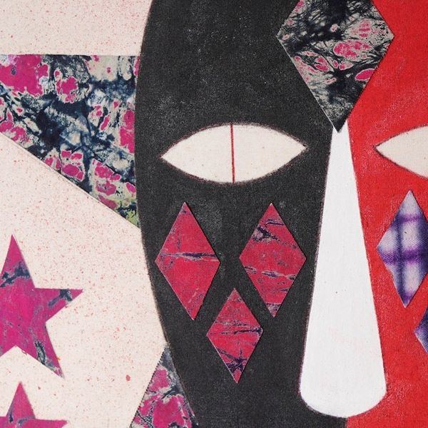 Alternate image for Traditional Cotton Batik Wall Art in Red and Pink Hues Thursday Born