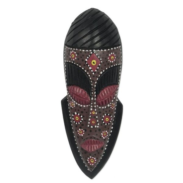 Alternate image for Hand Carved Sese Wood Wall Mask from Ghana Liberty