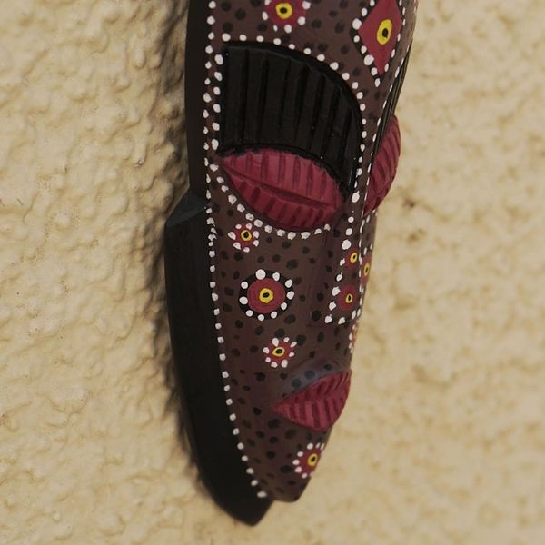 Alternate image for Hand Carved Sese Wood Wall Mask from Ghana Liberty