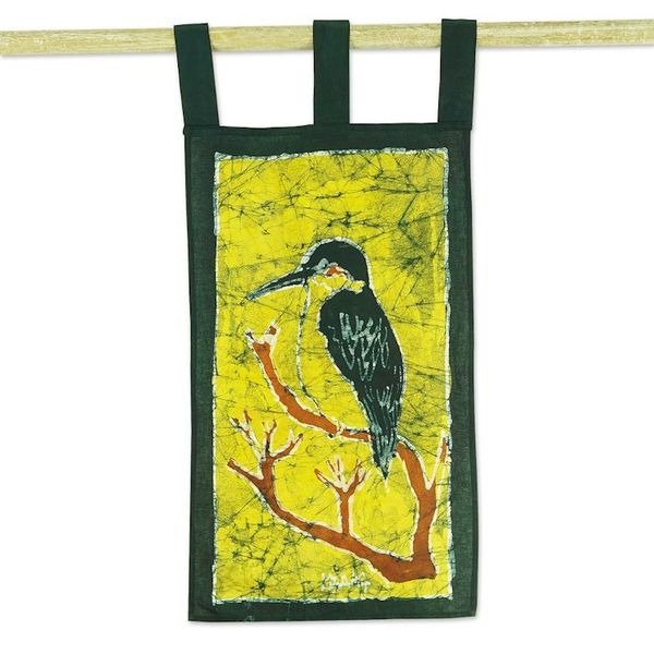 Alternate image for Batik Cotton King Fisher Wall Hanging Kingfisher