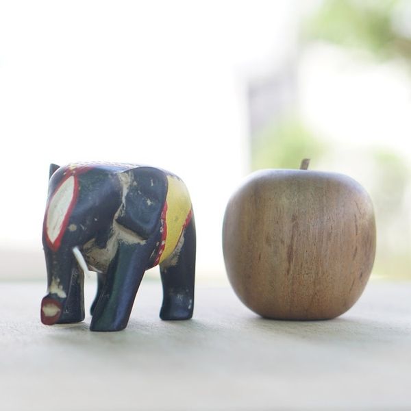 Alternate image for Hand-Painted Red and Yellow Elephant Sese Wood Figurine Culture Elephant III