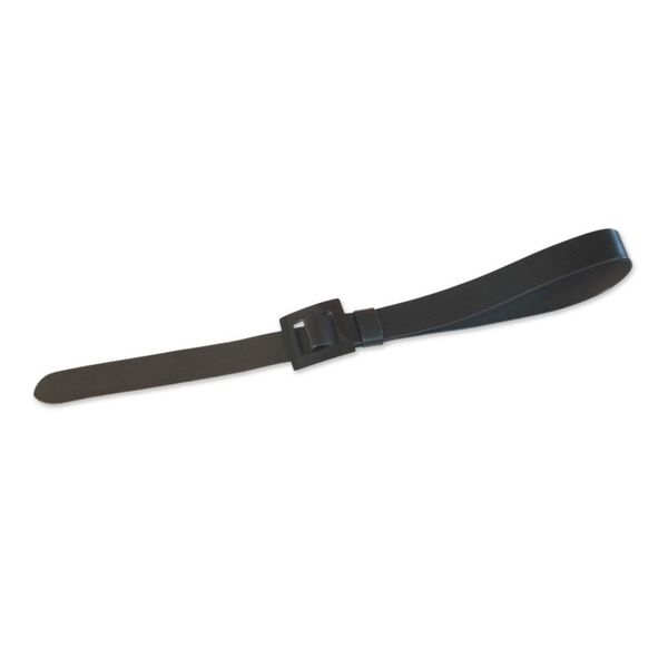 Alternate image for Dark Black Leather Belt with Square Buckle from Ghana Distinct Squared