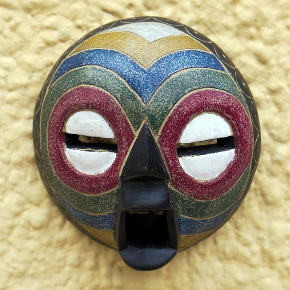 Hand Made Sese Wood Mask from Ghana 'Kunimdu'