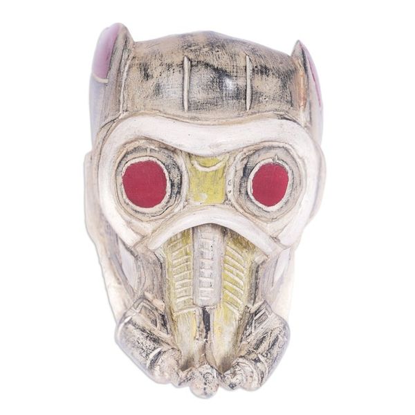 Alternate image for Futuristic Sci-Fi Sese Wood Mask Hand Carved in Ghana Tribal Robot