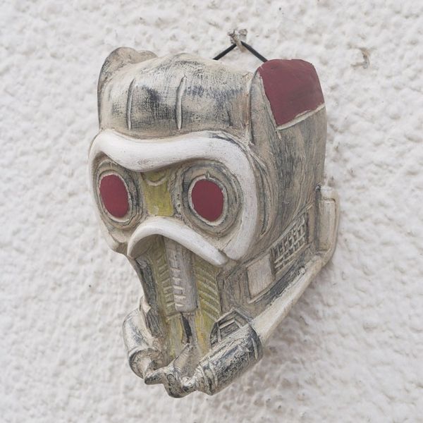 Alternate image for Futuristic Sci-Fi Sese Wood Mask Hand Carved in Ghana Tribal Robot