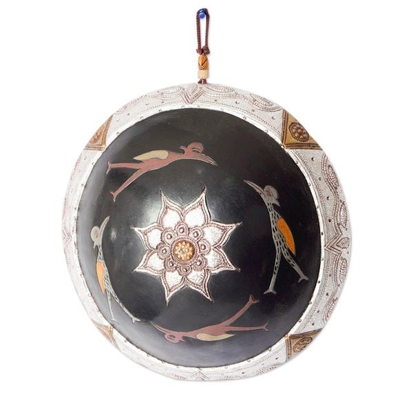 Alternate image for African Wood Wall Art with Embossed Aluminum Brass Accents Kumbu I