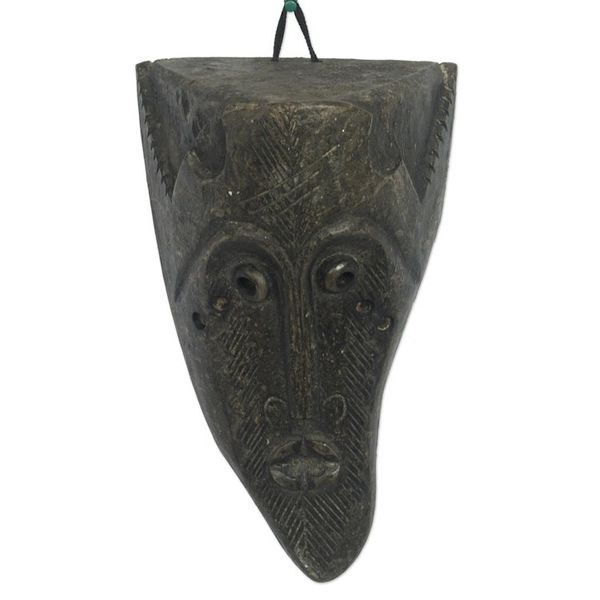 Alternate image for Hand Made Sese Wood Wall Mask Wide Eyes