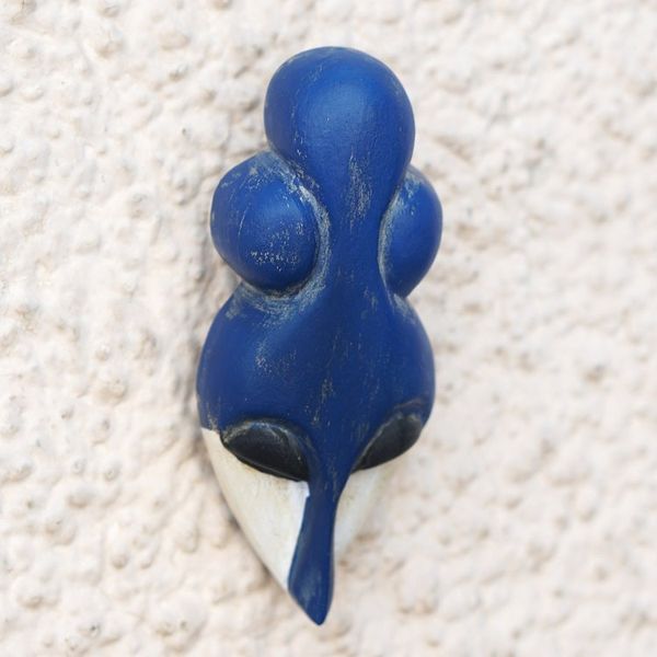 Alternate image for Hand-Painted Blue and White Queen Yaa Asantewaa African Mask Our Queen