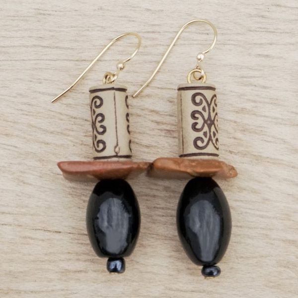 Alternate image for Handmade Eco-Friendly Beaded Dangle Earrings Grace Notes