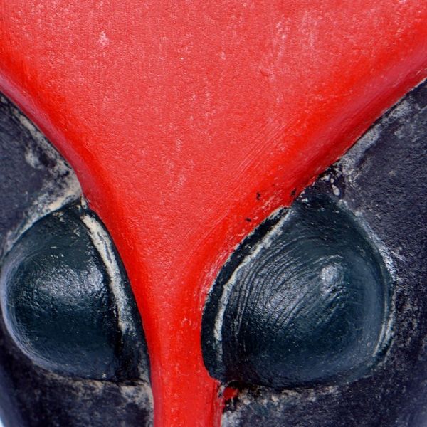 Alternate image for Hand-Painted Red and Black Queen Amina African Mask Ferocious Queen