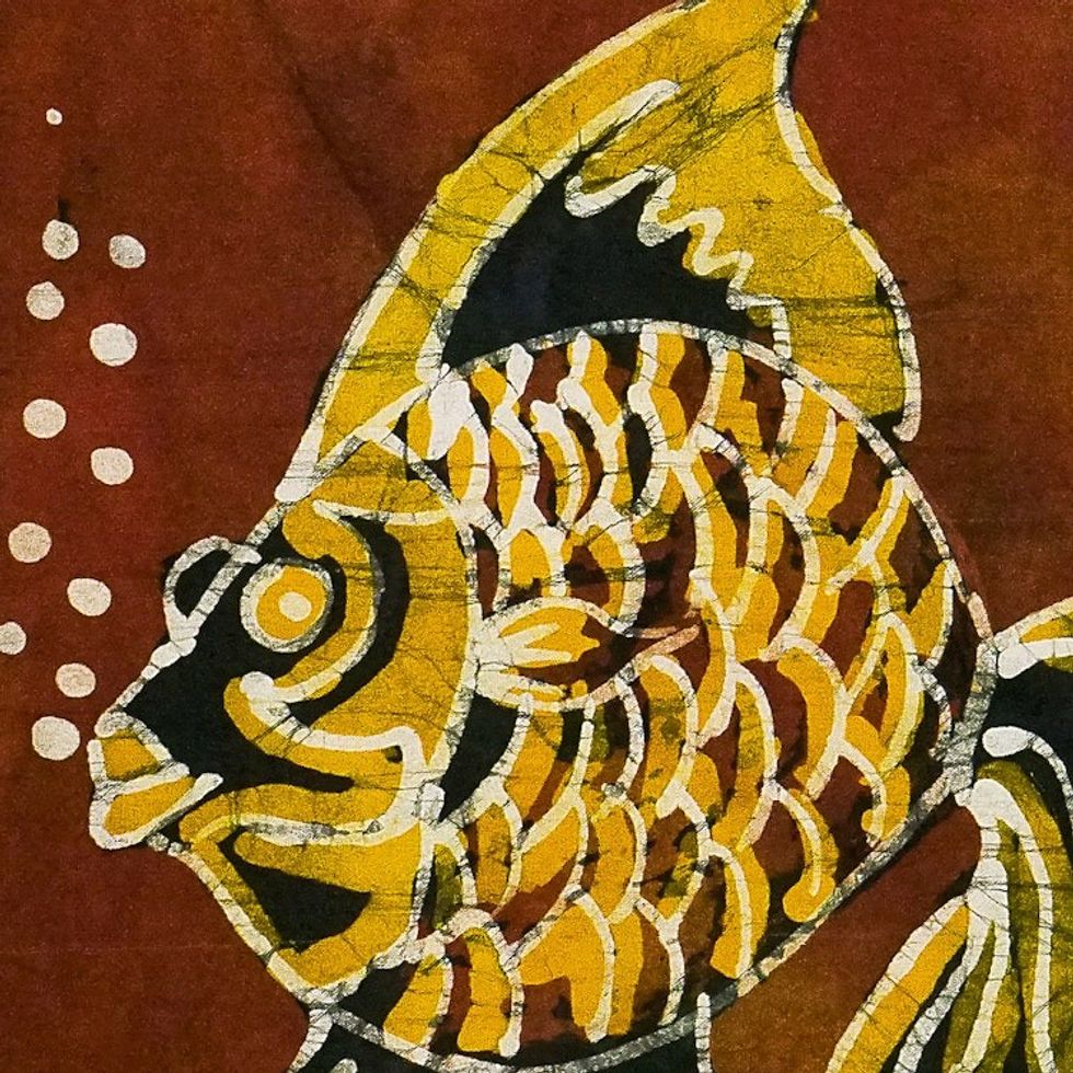Handcrafted Batik Wall Hanging 'Blowing Bubbles'