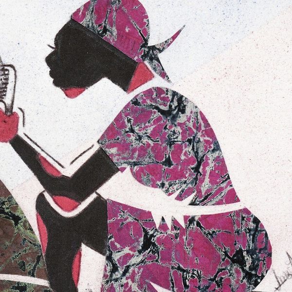 Alternate image for Signed and Handcrafted Cotton Batik Wall Art from Ghana Feminine Bonds