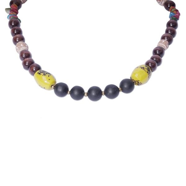 Alternate image for Ghanaian Artisan Created Recycled Glass and Agate Necklace Glimmers of Hope