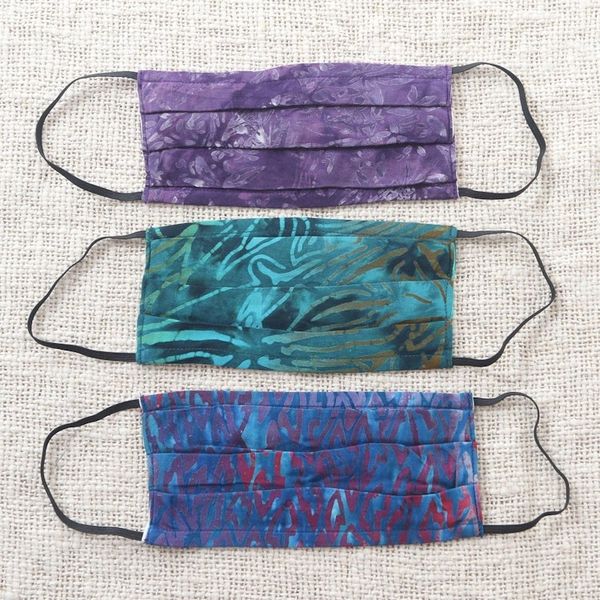 Alternate image for Set of 3 Double Layer Rayon Batik Elastic Loop Face Masks Island Allure