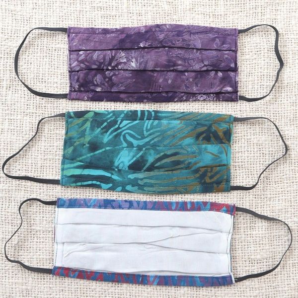 Alternate image for Set of 3 Double Layer Rayon Batik Elastic Loop Face Masks Island Allure