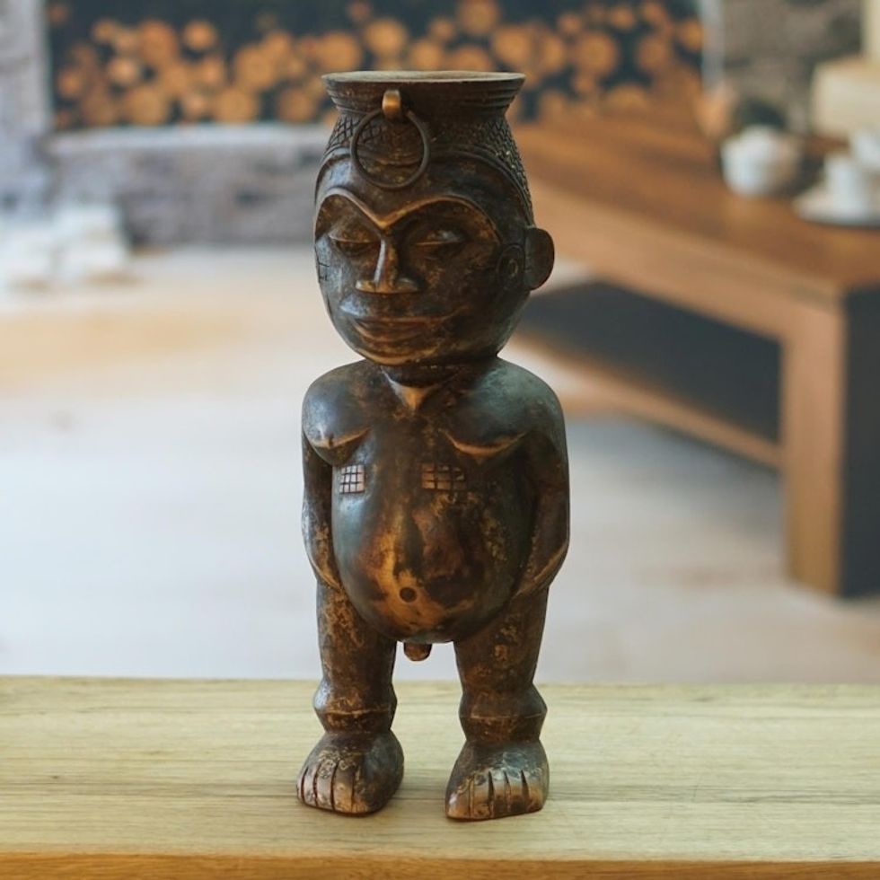 World Peace Project Wood Sculpture of Ghanaian God Akiligo 'Divine Akiligo'