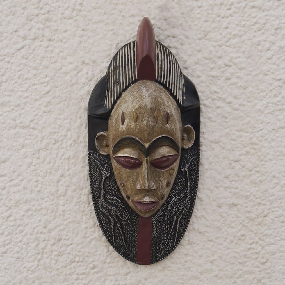 African Sese Wood Flamingo Mask Crafted in Ghana 'Flamingo Culture'